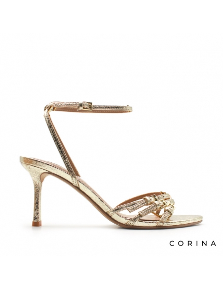 sandalias tacon platino