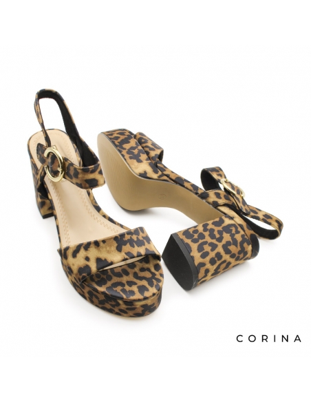 sandalias tacon plataforma leopardo