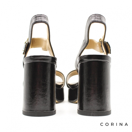 sandalia negra de tacon y plataforma