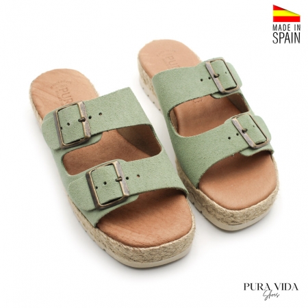 Sandalias Aguamarina Mujer Con Hebillas Pura Vida - Main Image