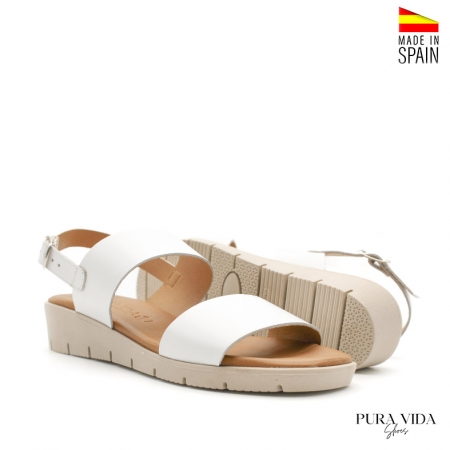 sandalias cuña baja mujer​