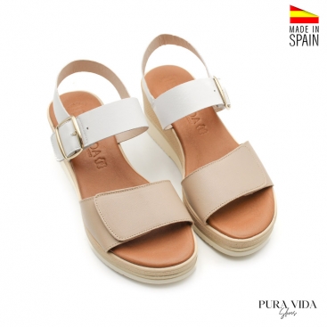 sandalias cuña velcro