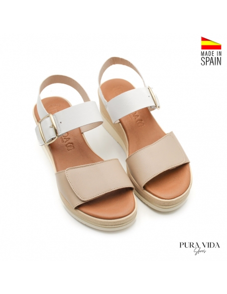 sandalias cuña velcro