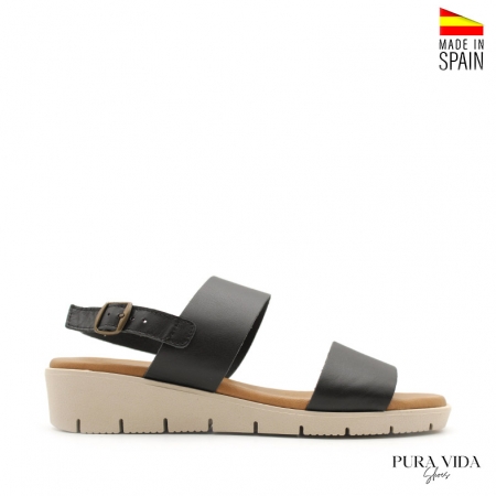 sandalias negras bajas​