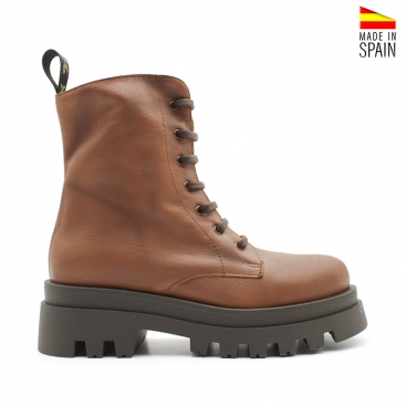 Botas Militares Marrones Mujer