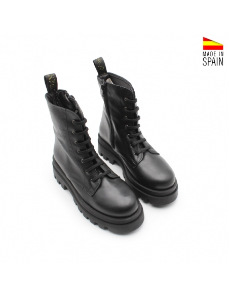 botas militar negra mujer​