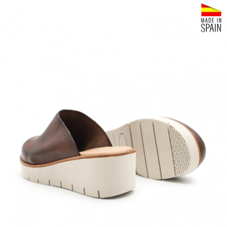 Zuecos Mujer Confort marron