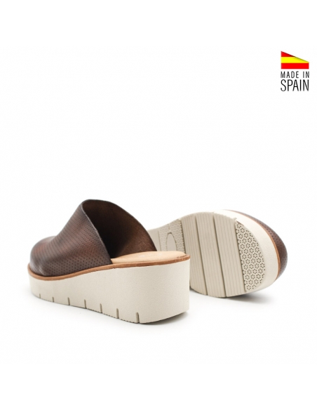 Zuecos Mujer Confort marron