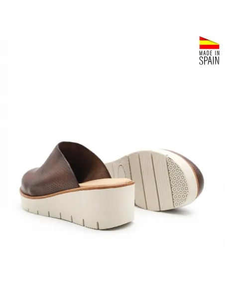 Zuecos Mujer Confort marron