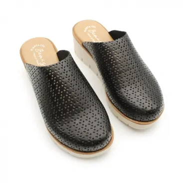 Zuecos Negros piel Mujer