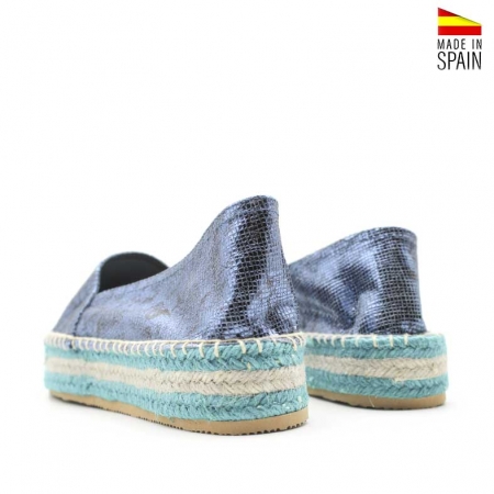 Alpargatas plataforma azules