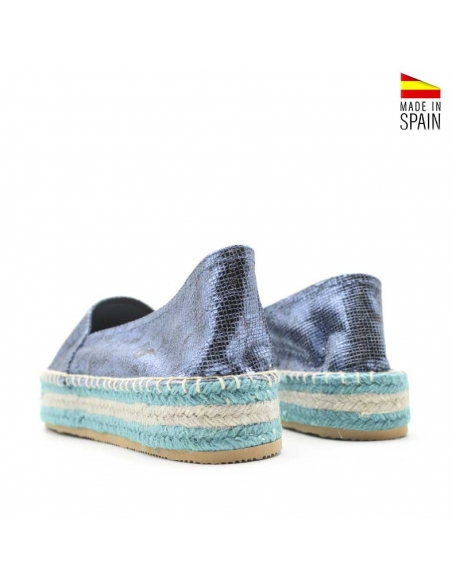 Alpargatas plataforma azules