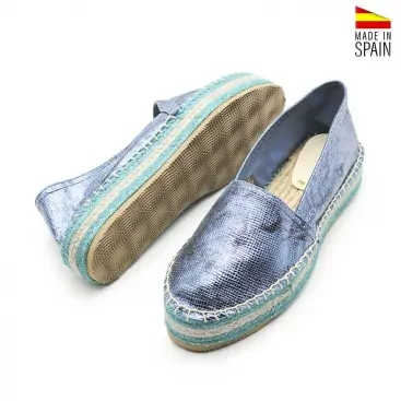 Alpargatas azules planas
