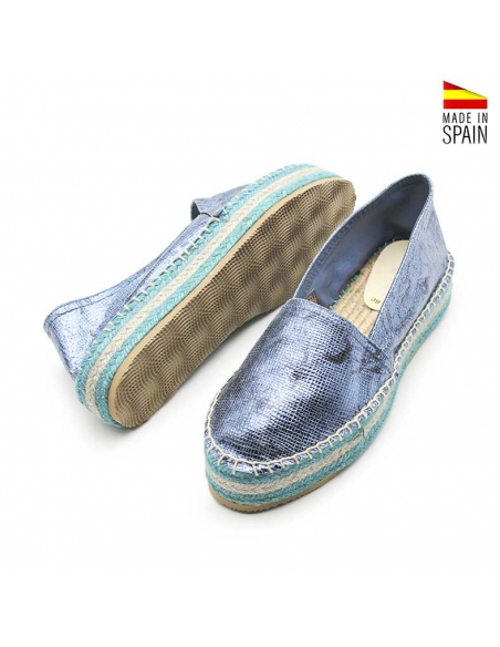 Alpargatas azules planas