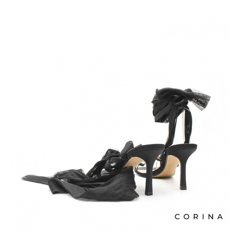 Sandalia tacon lazo​ negro