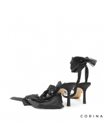Sandalia tacon lazo​ negro