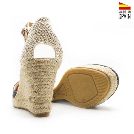 Alpargatas con Cuña piel Gris