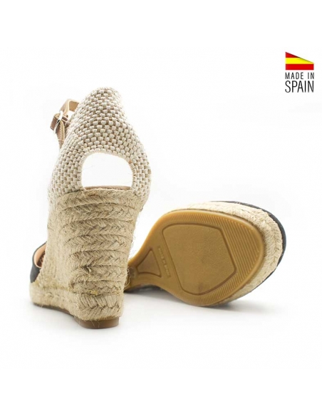 Alpargatas con Cuña piel Gris