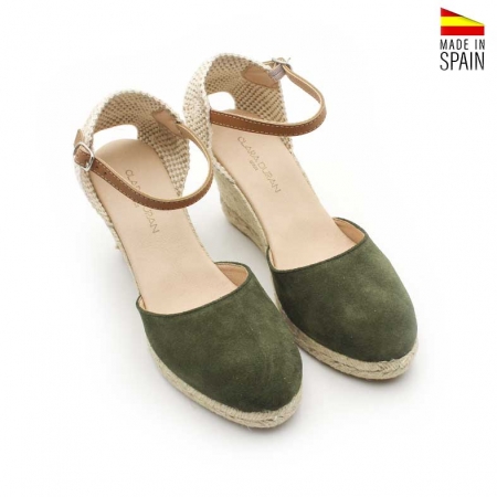 alpargatas con hebilla verdes