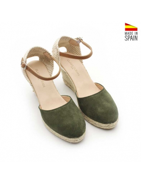 alpargatas con hebilla verdes