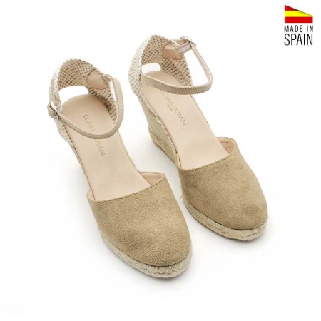 Alpargata Arena con Cuña de esparto hechas en España