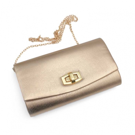 Nueva Cartera color bronce elegante y versátil para fiesta