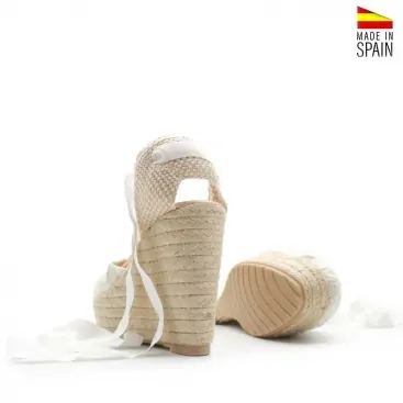 Alpargatas Cuña Blancas plataforma