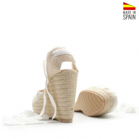 Alpargatas Cuña Blancas plataforma