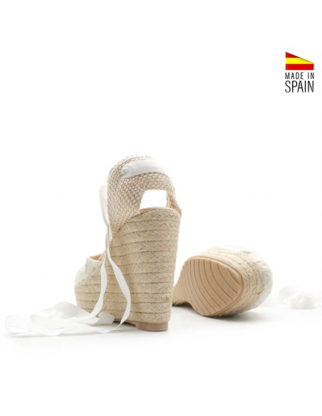 Alpargatas Cuña Blancas plataforma