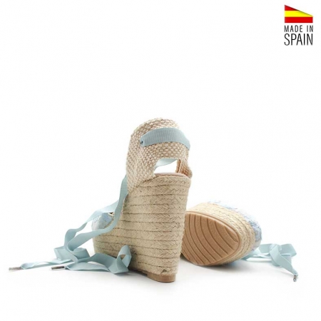 Alpargatas Mujer Cuña celeste