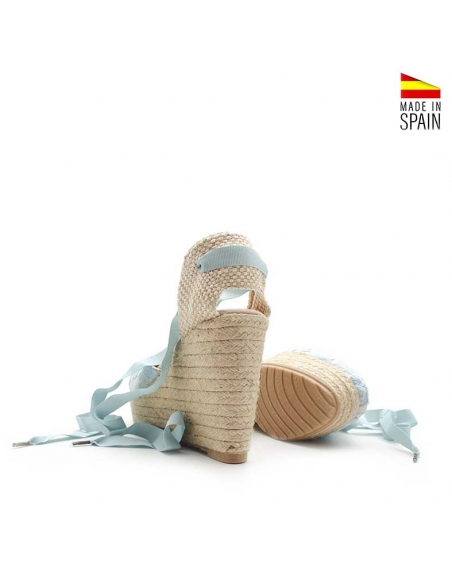 Alpargatas Mujer Cuña celeste