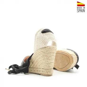 alpargata negra cuña esparto