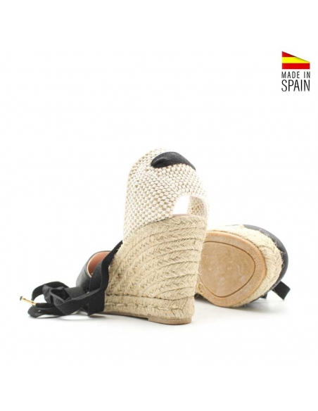 alpargata negra cuña esparto
