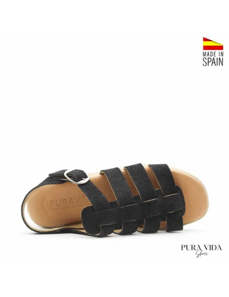 sandalias tipo cangrejeras negras