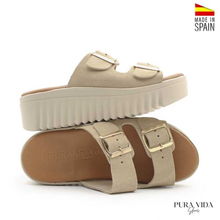 Sandalias Track beige