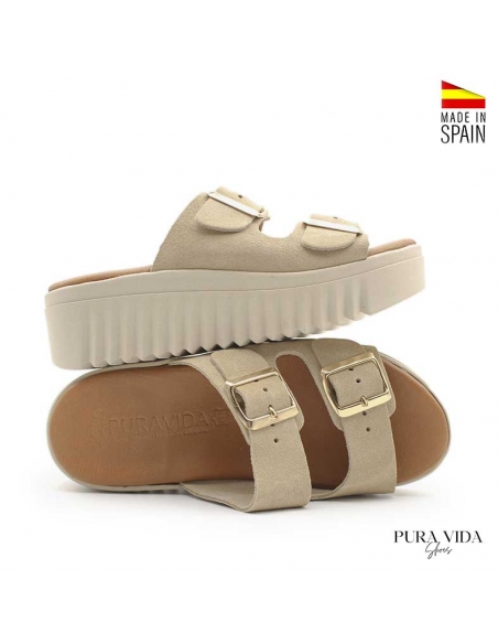 Sandalias Track beige