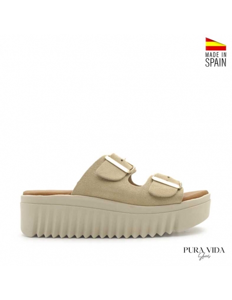 Sandalias Track beiges