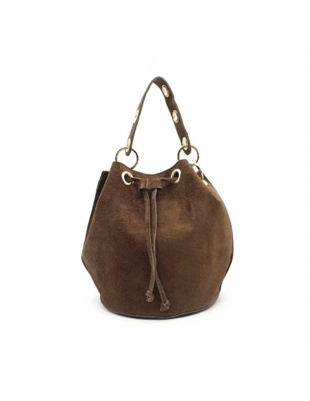 Bolso Bombonera Marrón serraje