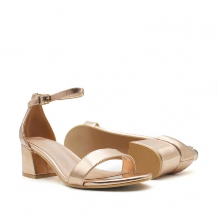 Sandalias tacon bajo Champagne