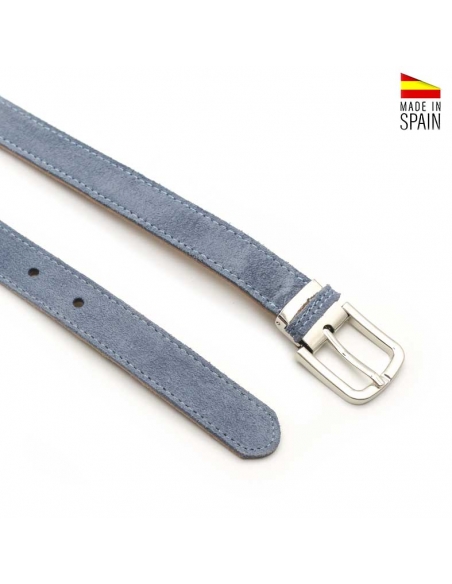 Cinturón de serraje azul