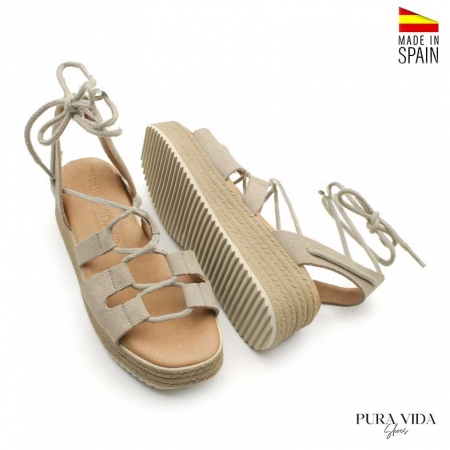 Sandalias Romanas serraje beige