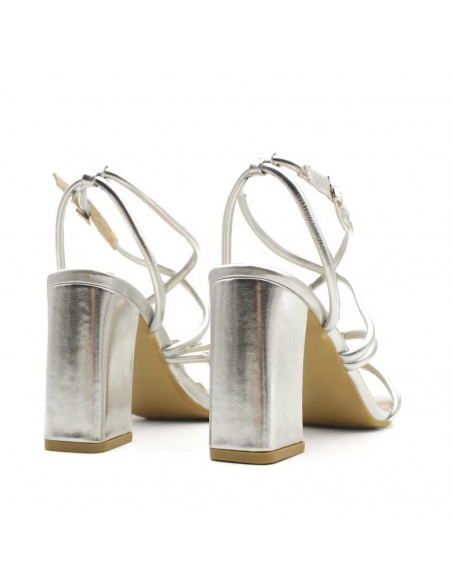 Sandalias de Tacón Plateadas
