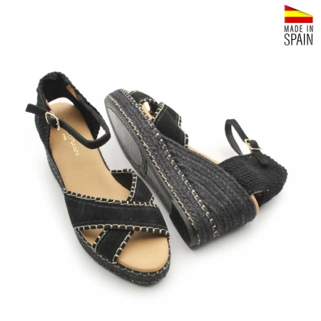 Sandalias negras verano mujer