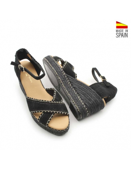 Sandalias negras verano mujer