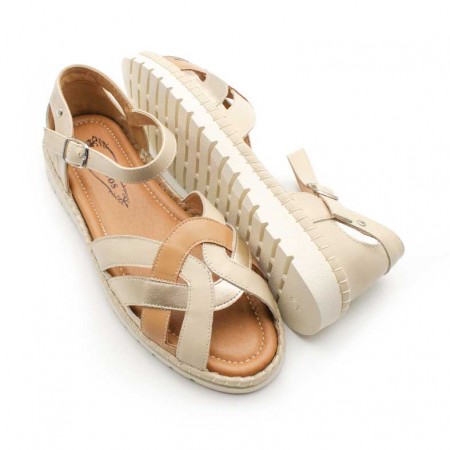 Cangrejeras mujer beige