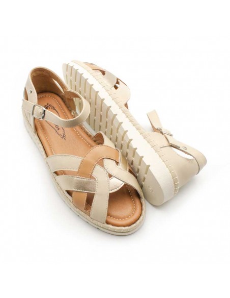 Cangrejeras mujer beige