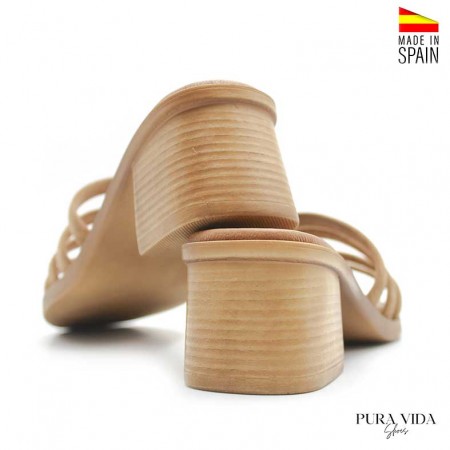 Sandalias Marrones con Tacon Ancho