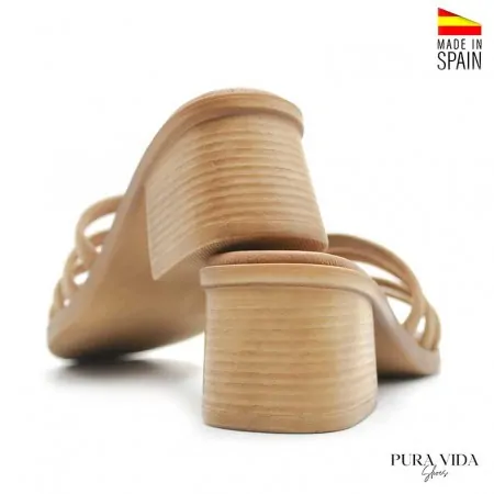 Sandalias Marrones con Tacon Ancho