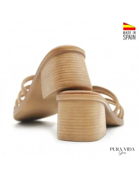 Sandalias Marrones con Tacon Ancho