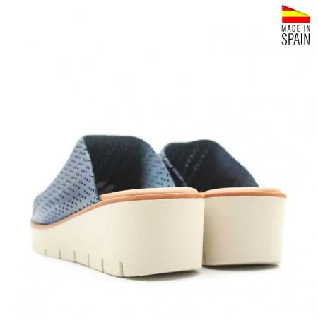 Zapatos cuña azul marino mujer